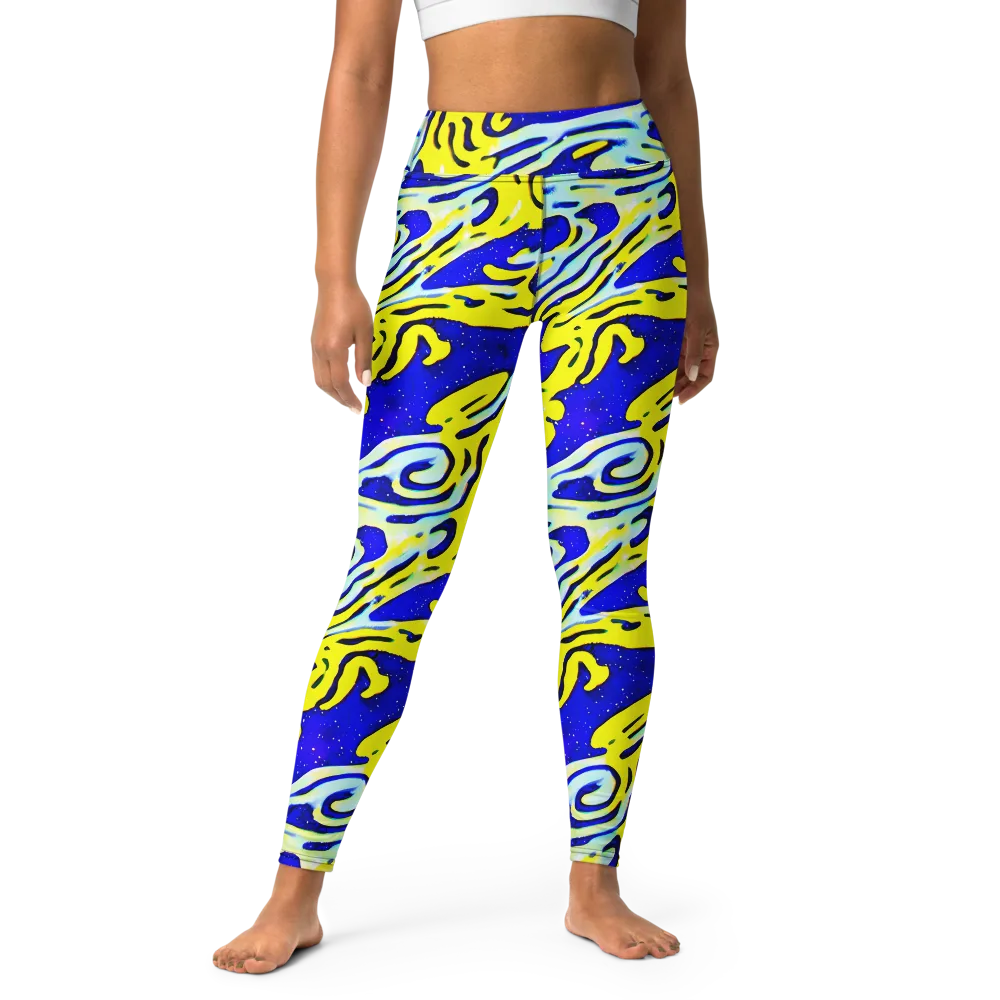 Electric Horizon on Yoga Leggings — Front