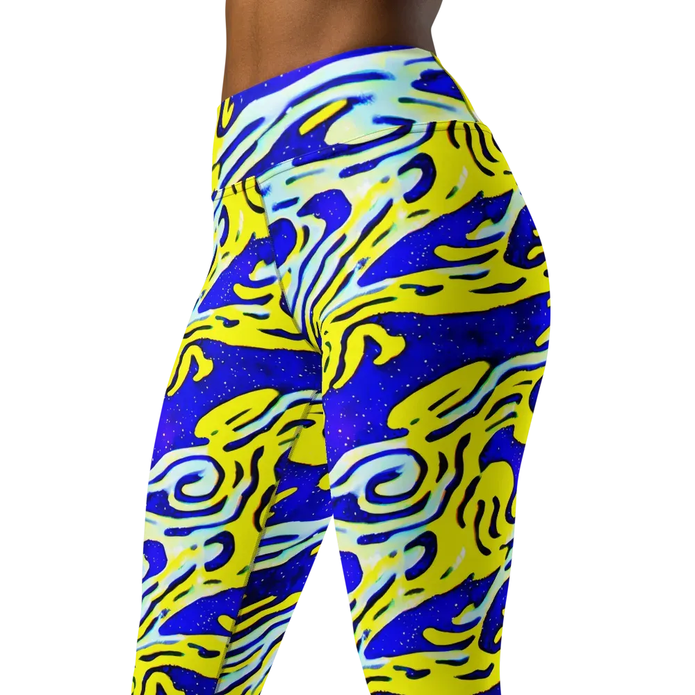 Electric Horizon on Yoga Leggings — Left Front
