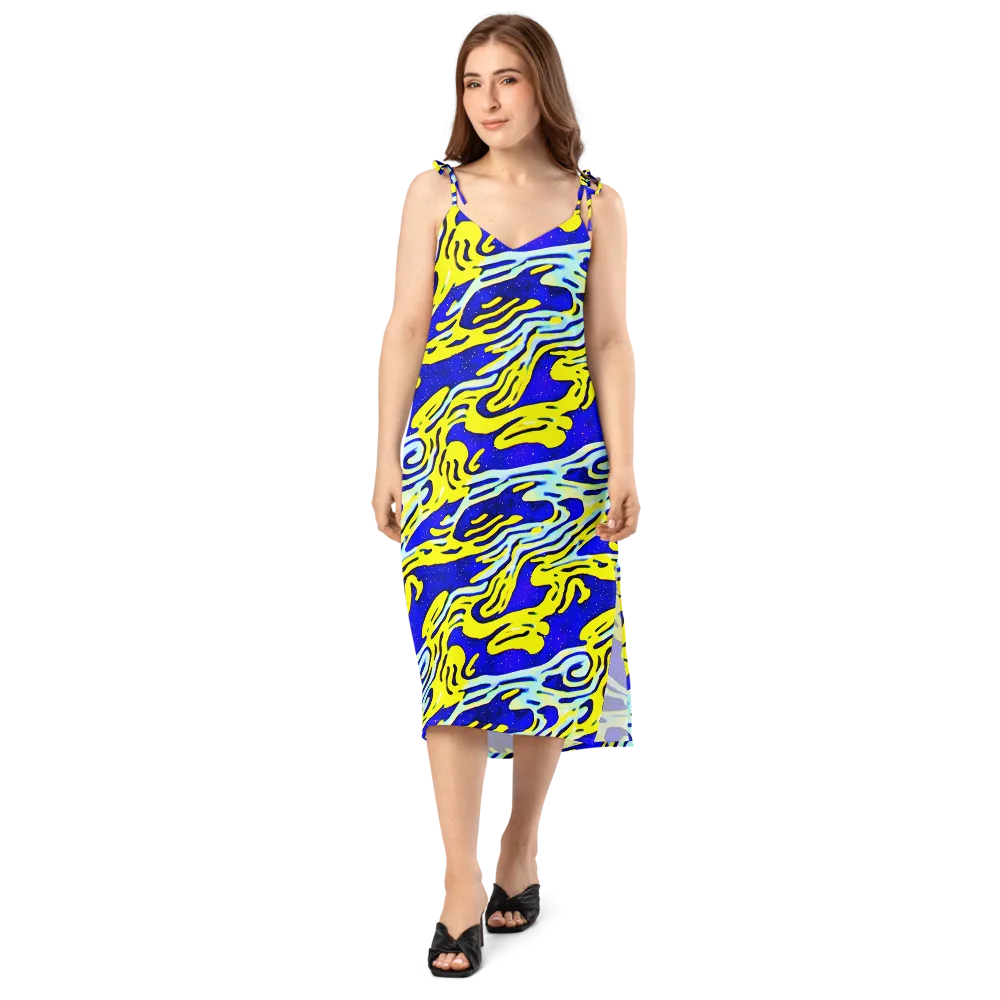 Electric Horizon on Slip Dress — Front