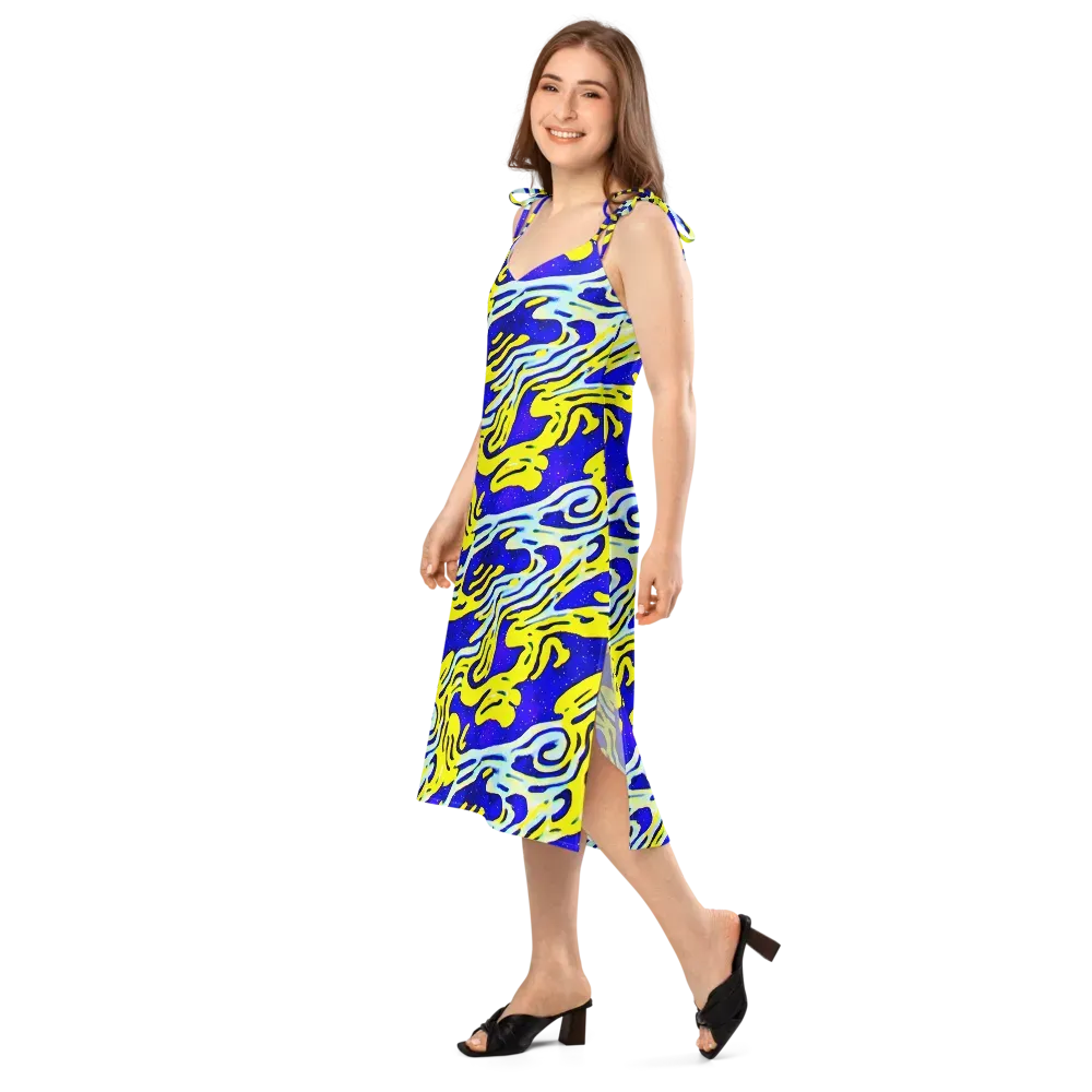 Electric Horizon on Slip Dress — Left Front