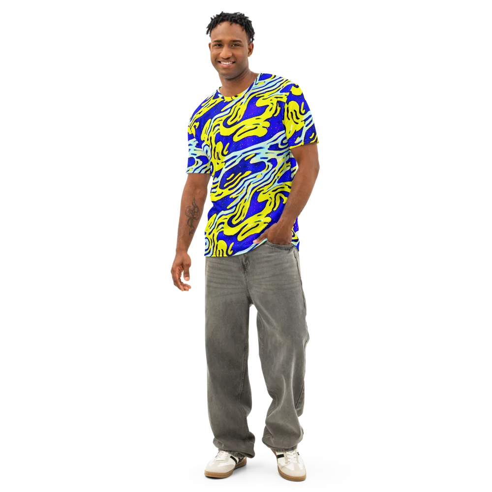 Electric Horizon on Men's Cotton Crew Neck T-Shirt — Front