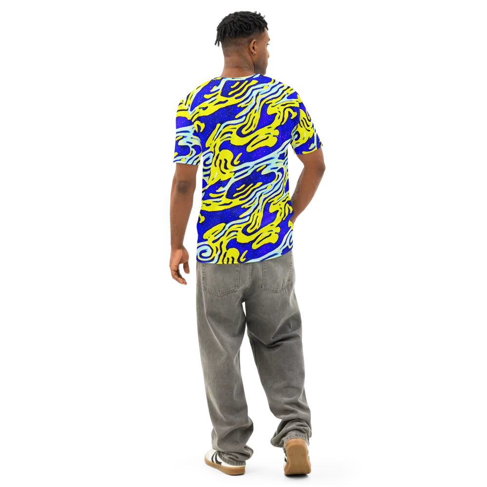 Electric Horizon on Men's Cotton Crew Neck T-Shirt — Back