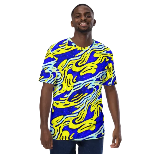 Electric Horizon on a Men's Crew Neck T-Shirt