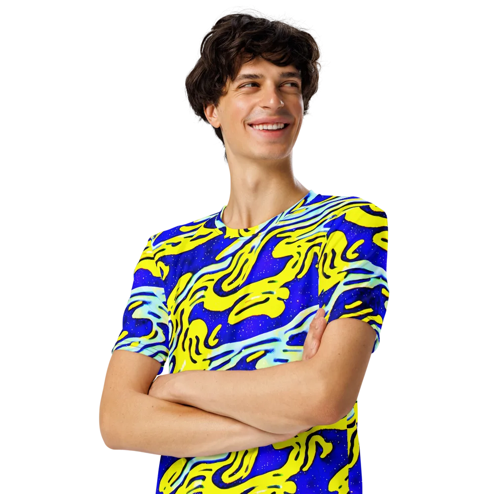 Electric Horizon on Men's Crew Neck T-Shirt — Left Front