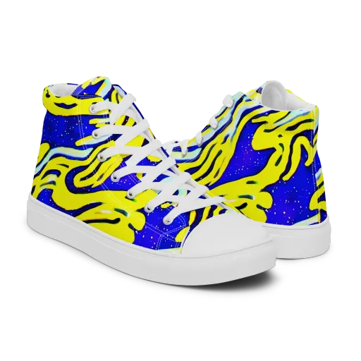 Electric Horizon on a Men's High Top Canvas Shoes