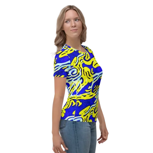 Electric Horizon on a Women's Crew Neck T-Shirt