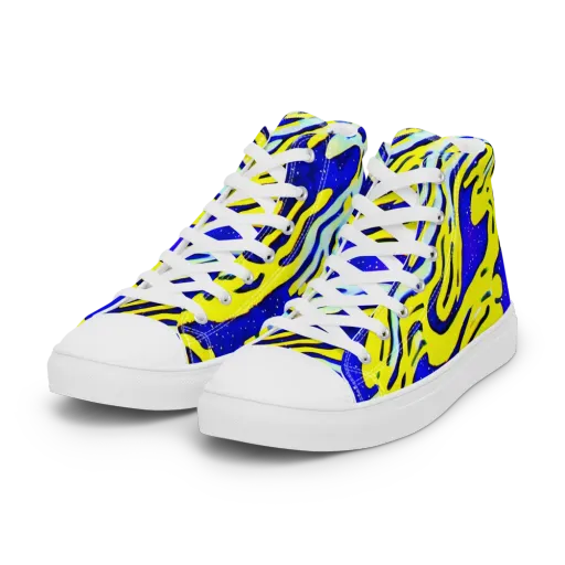 Electric Horizon on a Women's High Top Canvas Shoes