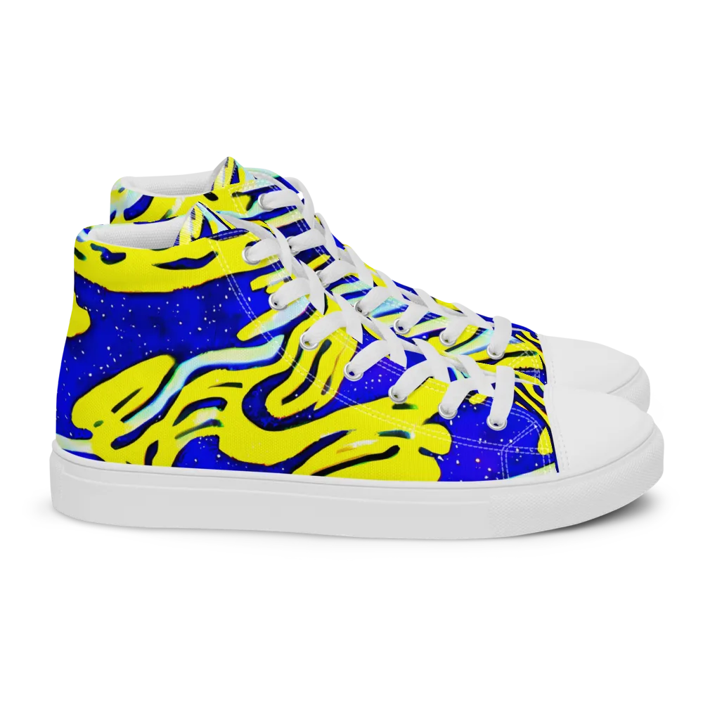 Electric Horizon on Women's High Top Canvas Shoes — Right