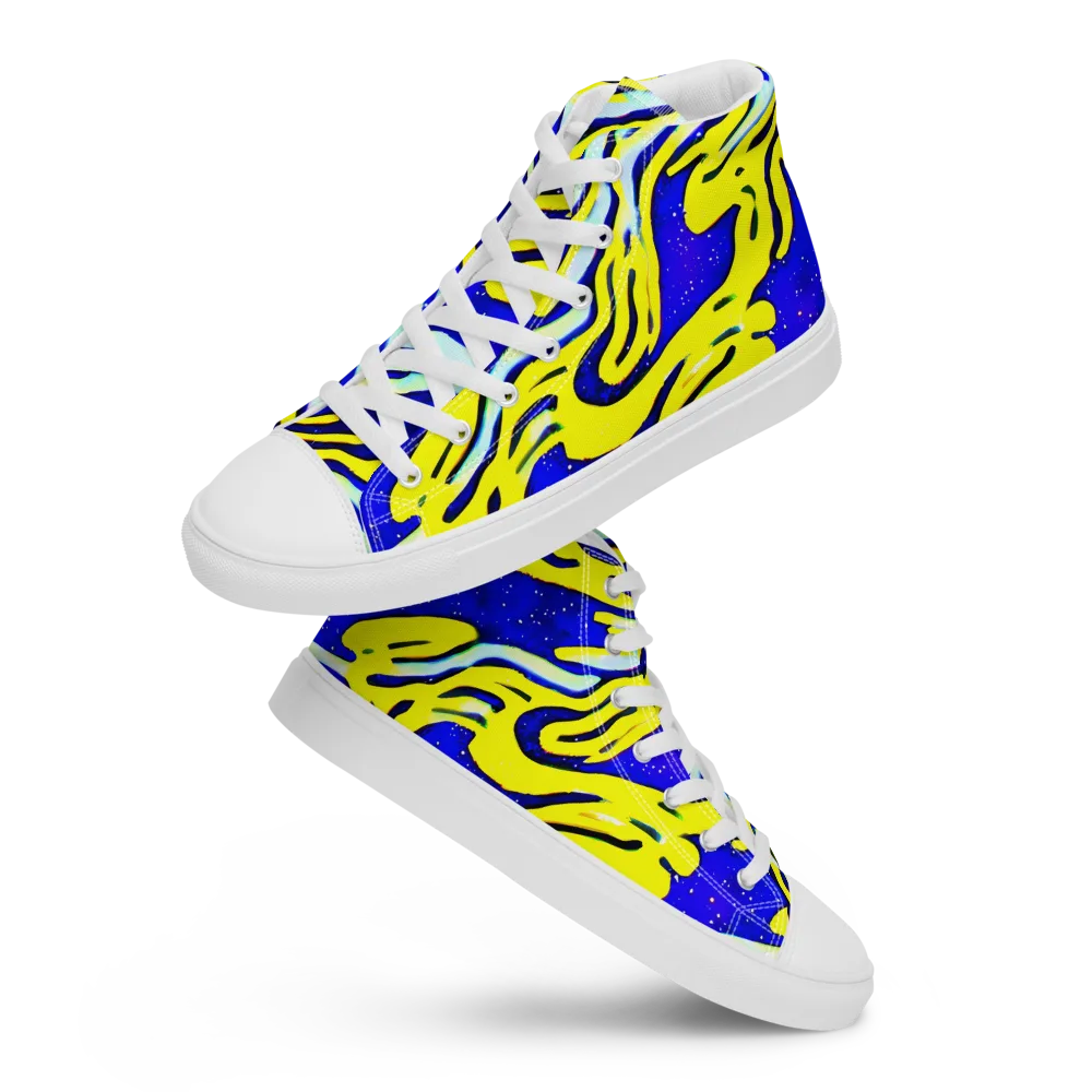 Electric Horizon on Women's High Top Canvas Shoes — Front