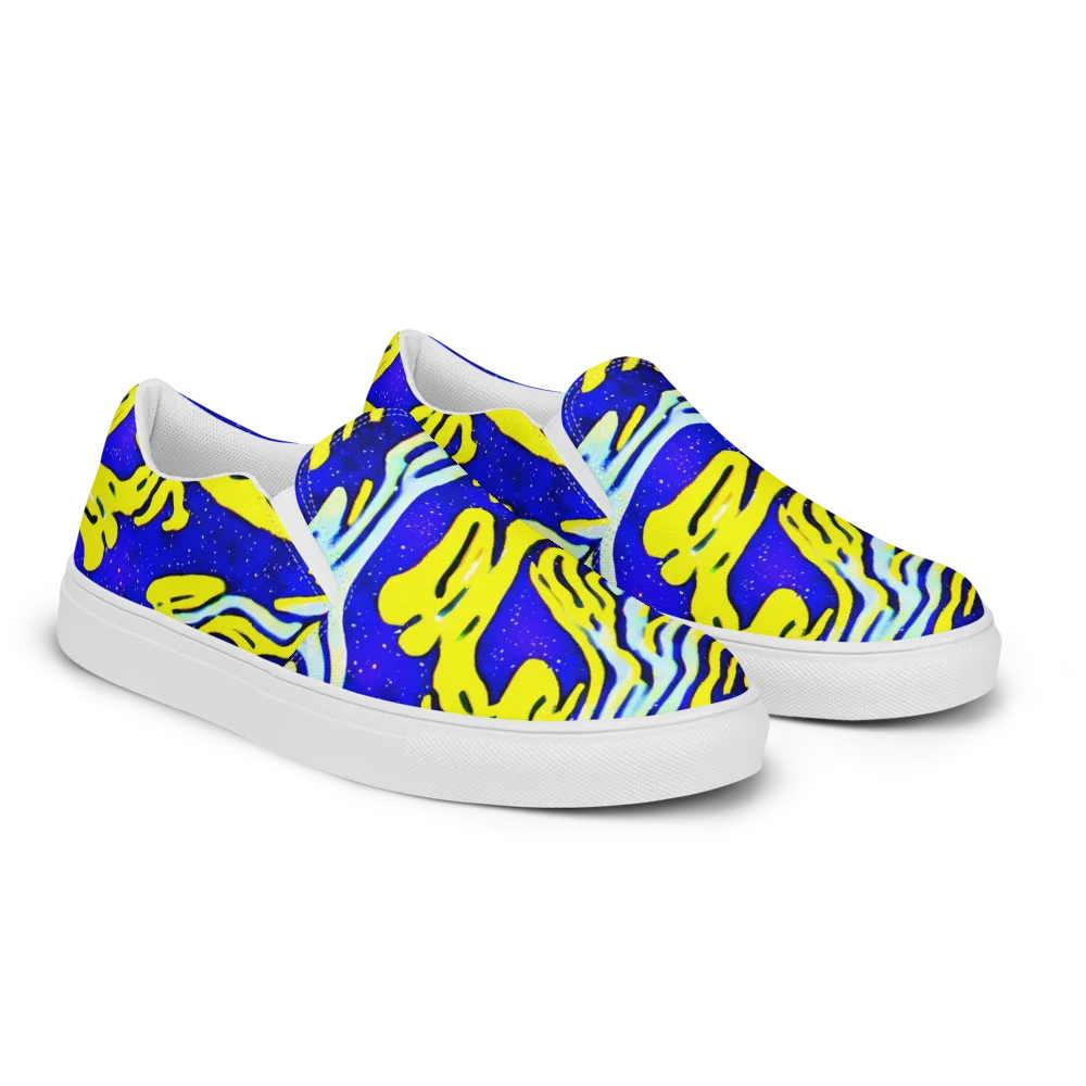 Electric Horizon on Men's Slip-On Canvas Shoes — Right Front