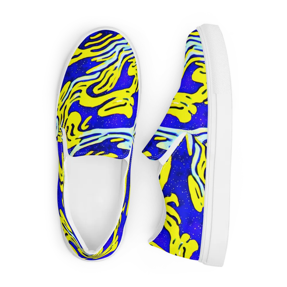 Electric Horizon on Men's Slip-On Canvas Shoes — Front