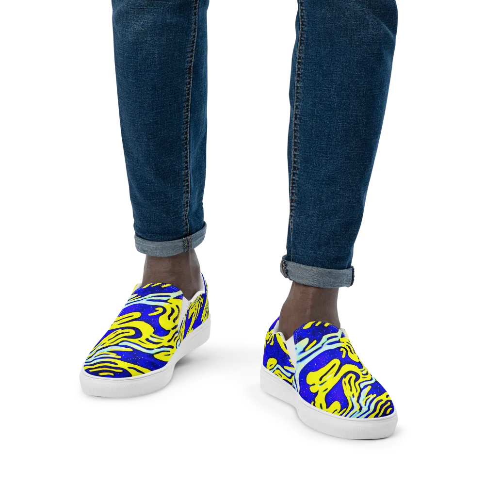 Electric Horizon on Men's Slip-On Canvas Shoes — Front