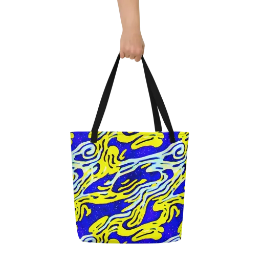 Electric Horizon on a Large Tote Bag W/ Pocket