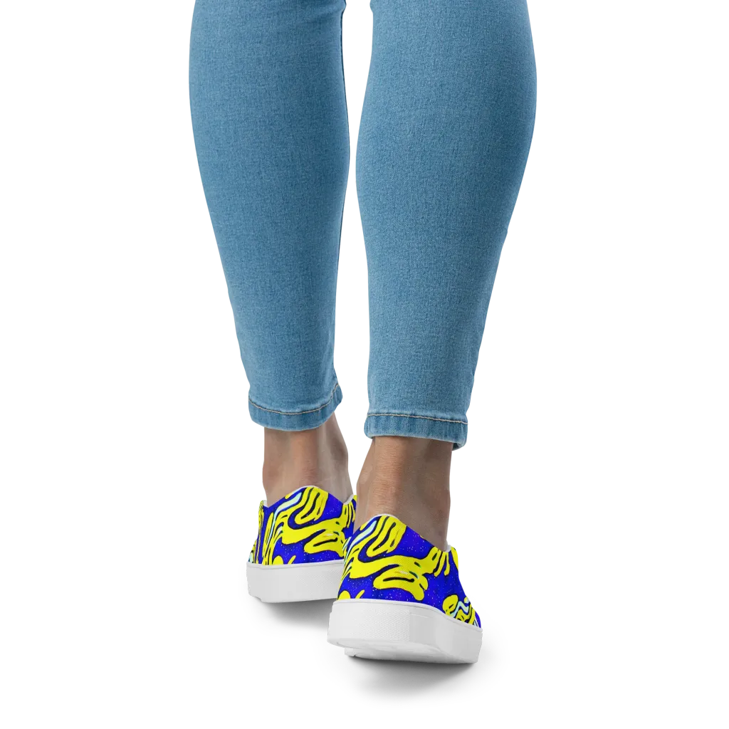 Electric Horizon on Women's Slip-On Canvas Shoes — Back