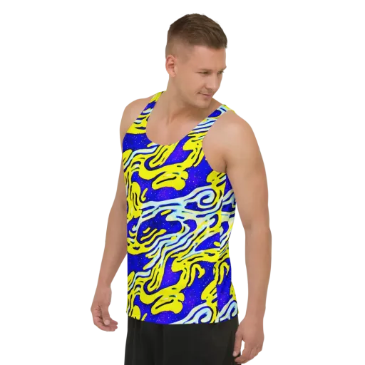 Electric Horizon on a Men's Tank Top