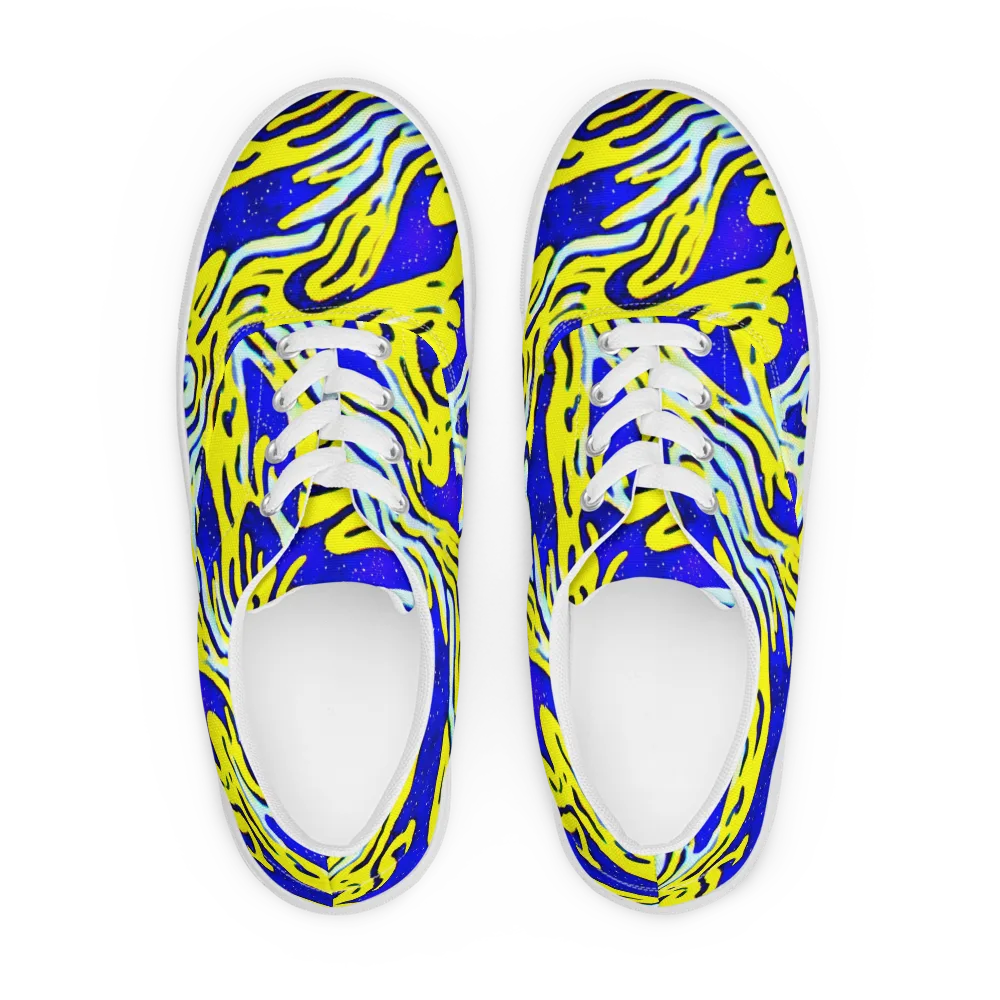 Electric Horizon on Men's Lace-Up Canvas Shoes — Front