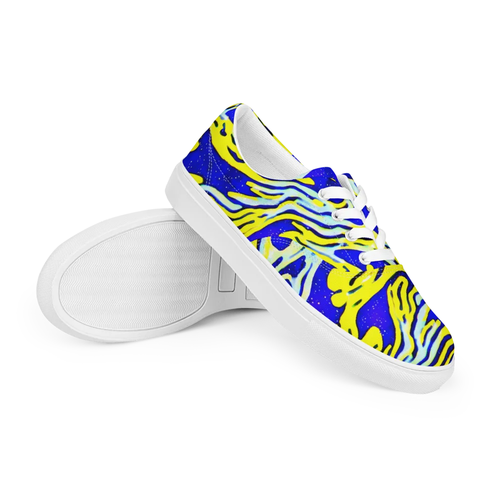 Electric Horizon on Men's Lace-Up Canvas Shoes — Right Front