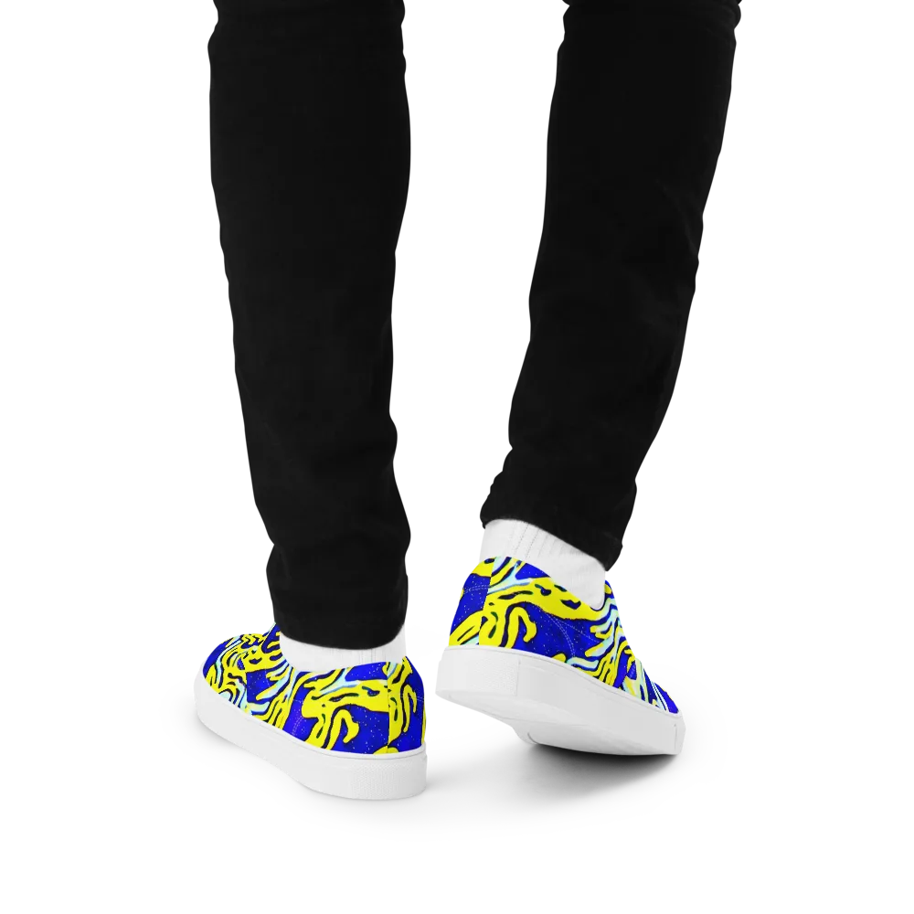 Electric Horizon on Men's Lace-Up Canvas Shoes — Back