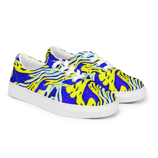 Electric Horizon on a Men's Lace-Up Canvas Shoes