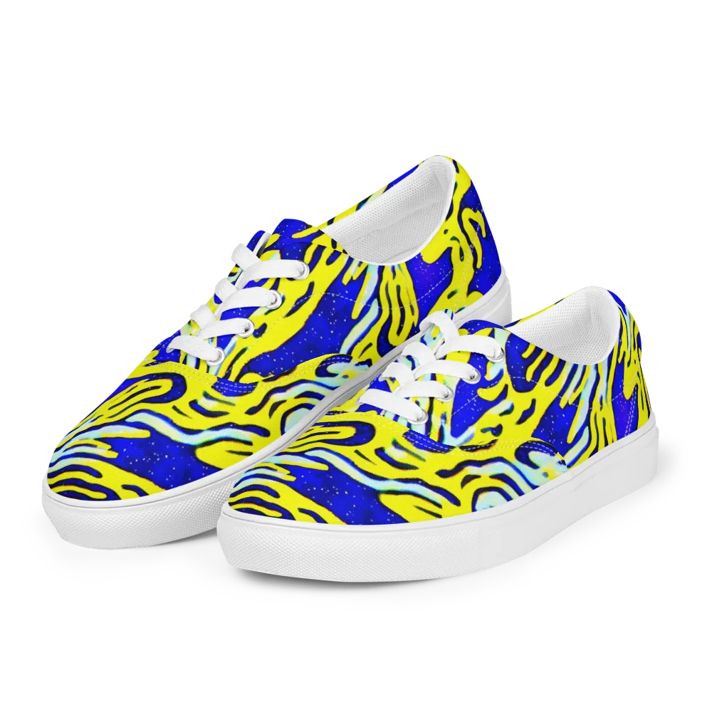 Electric Horizon on Men's Lace-Up Canvas Shoes — Left Front