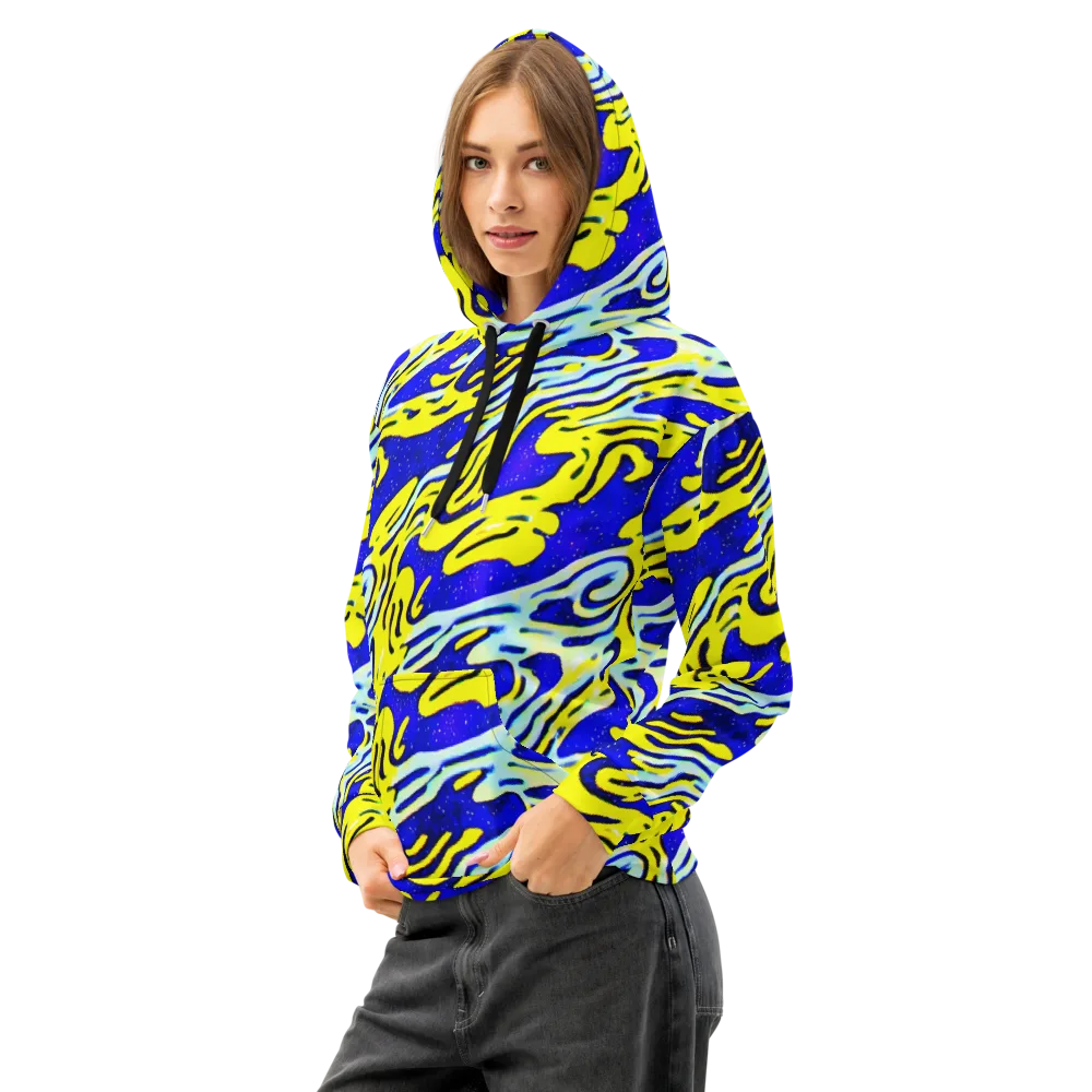 Electric Horizon on Cotton Hoodie — Left Front