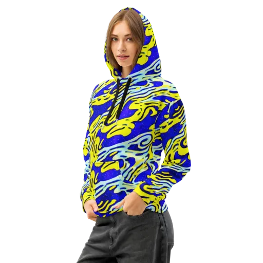 Electric Horizon on a Cotton Hoodie