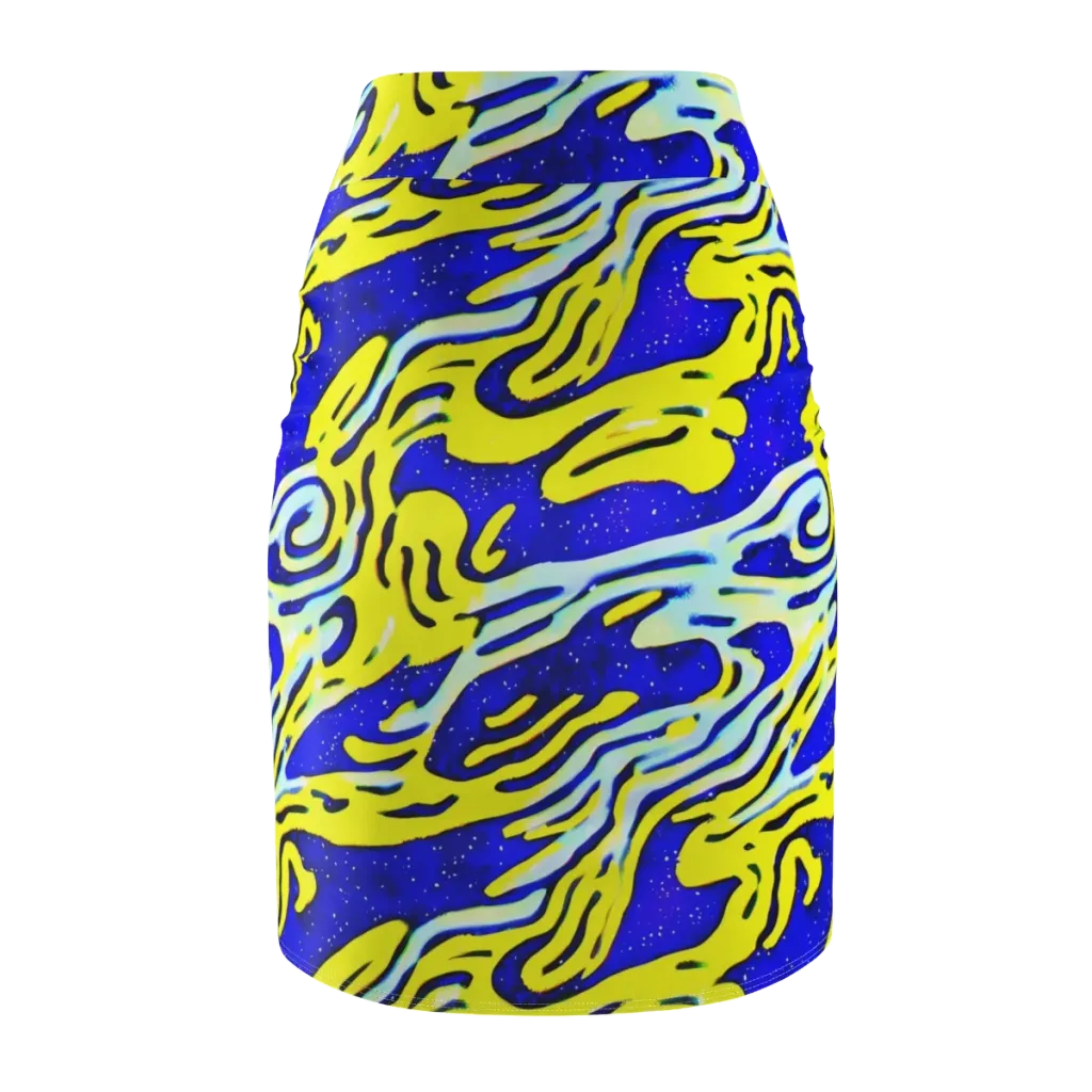 Electric Horizon on Pencil Skirt — Back