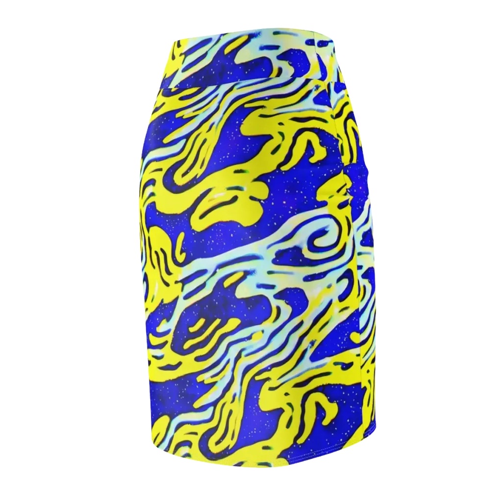Electric Horizon on Pencil Skirt — Back Side