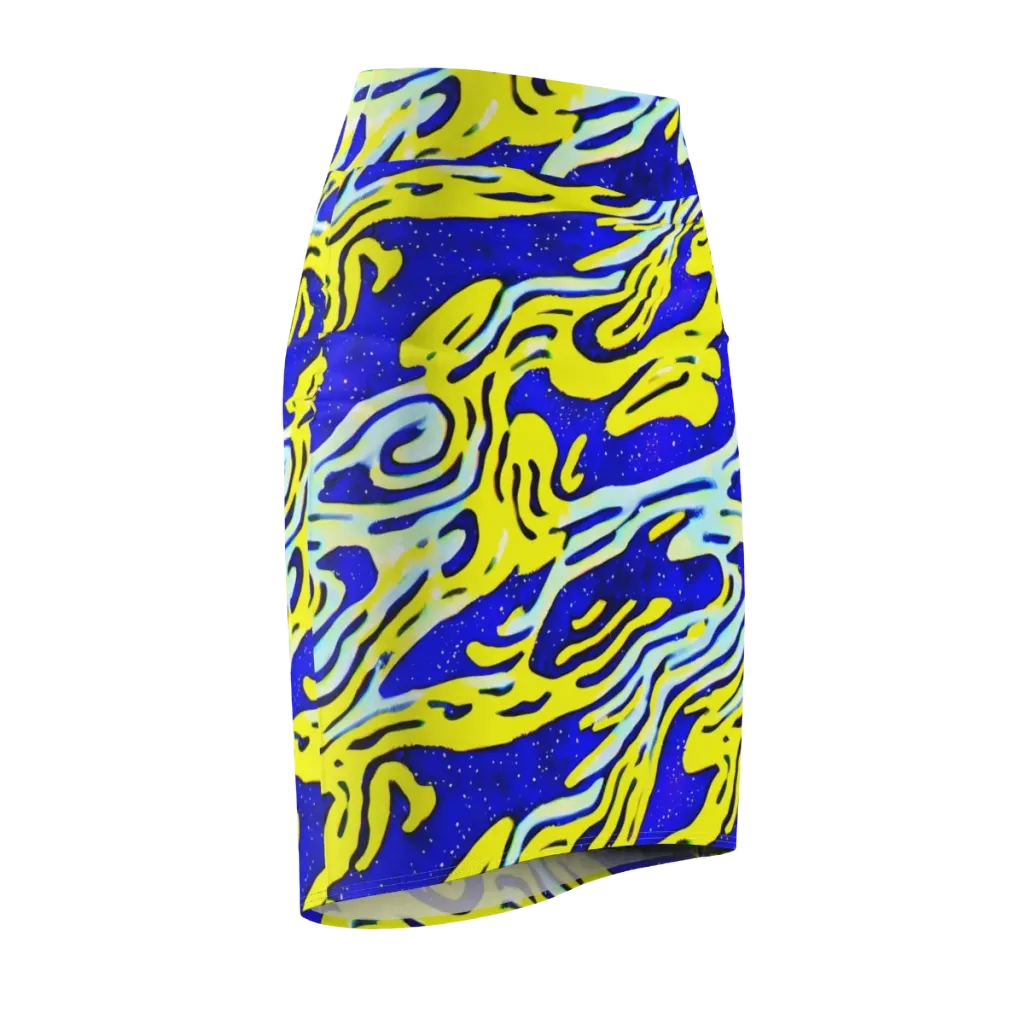 Electric Horizon on Pencil Skirt — Front Side