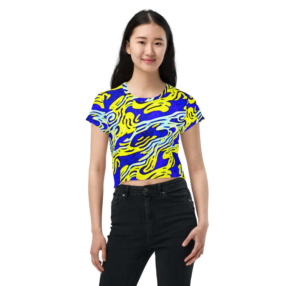 Electric Horizon on Crop Tee — Front