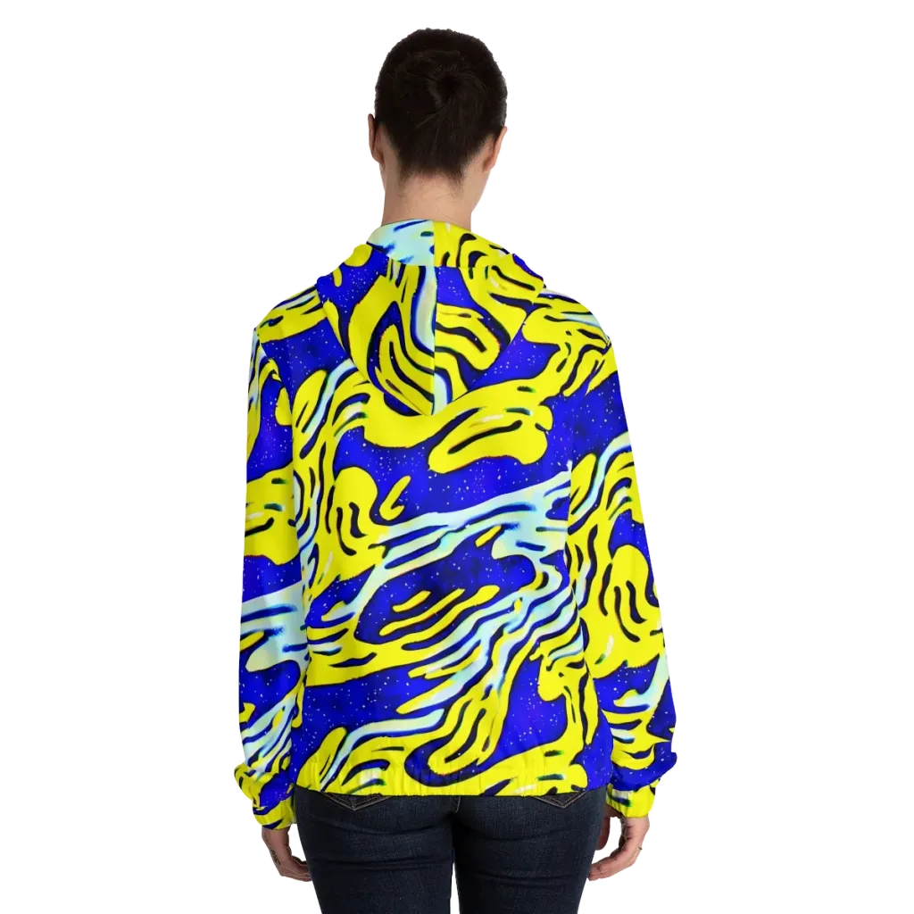 Electric Horizon on Women's Full-Zip Hoodie — Back On Person