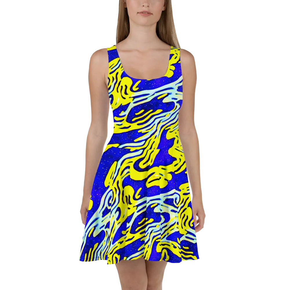 Electric Horizon on Skater Dress — Front