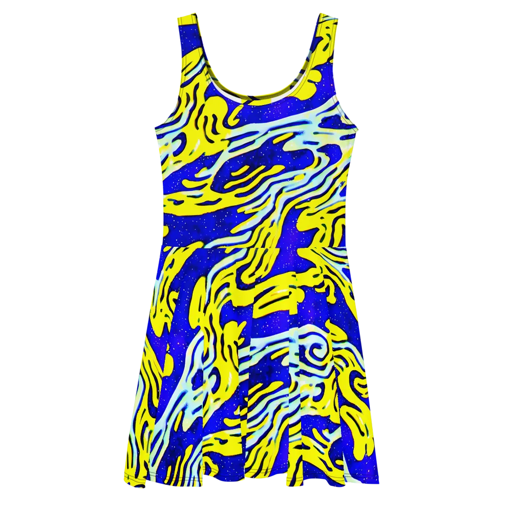 Electric Horizon on Skater Dress — Front