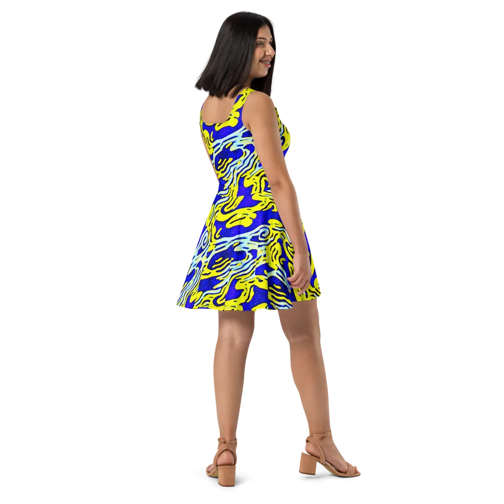 Electric Horizon on Skater Dress — Right