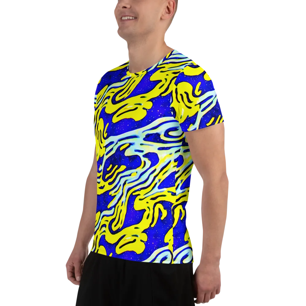Electric Horizon on Men's Athletic T-Shirt — Left
