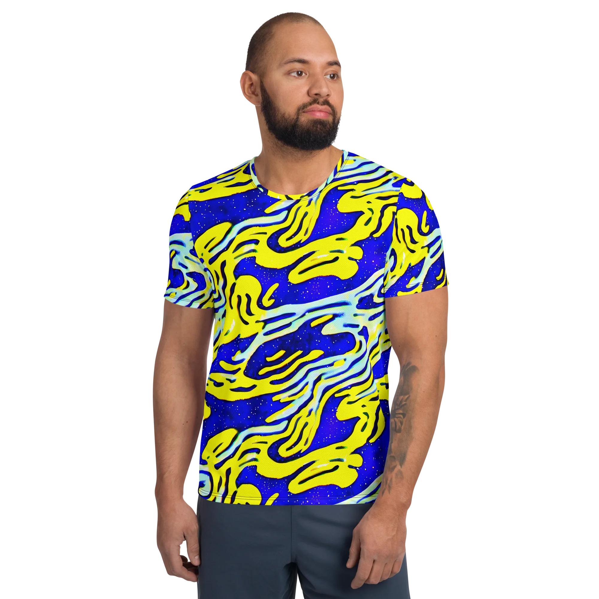 Electric Horizon on Men's Athletic T-Shirt — Front
