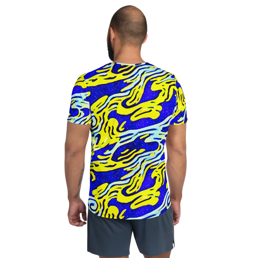 Electric Horizon on Men's Athletic T-Shirt — Back