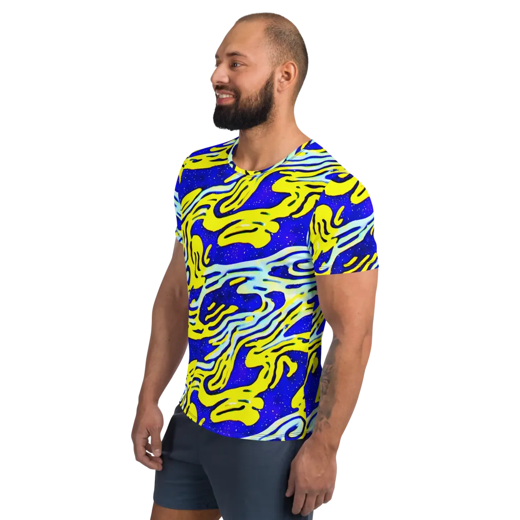 Electric Horizon on Men's Athletic T-Shirt — Left