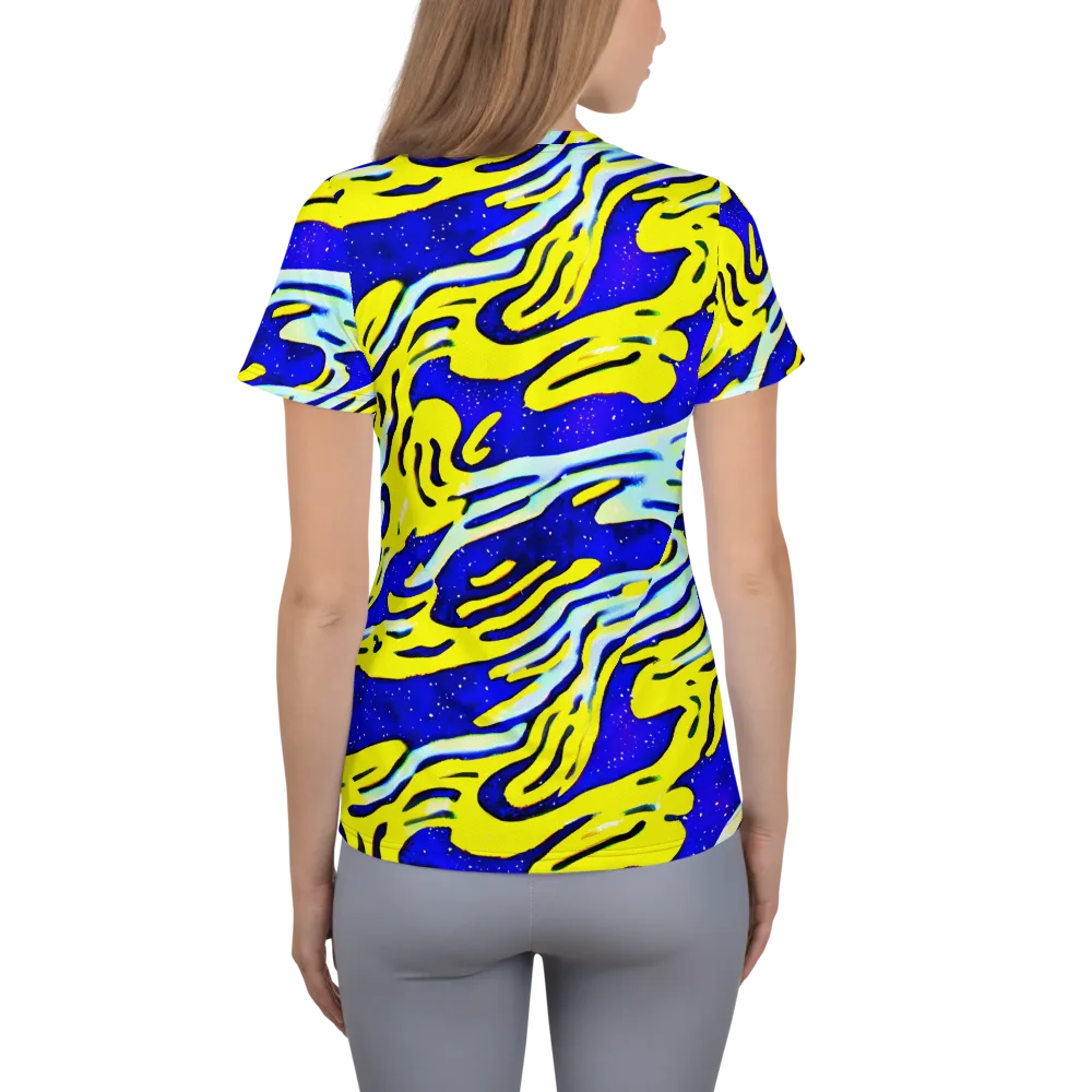 Electric Horizon on Women's Athletic T-Shirt — Back