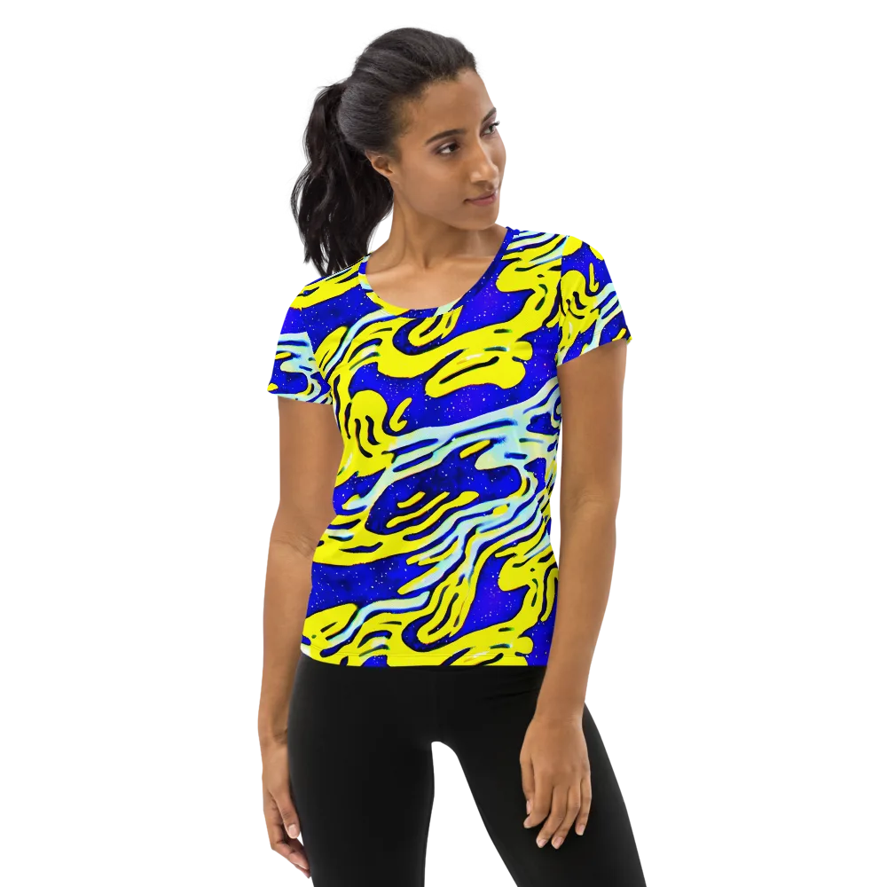 Electric Horizon on Women's Athletic T-Shirt — Front