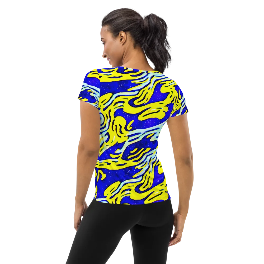 Electric Horizon on Women's Athletic T-Shirt — Back