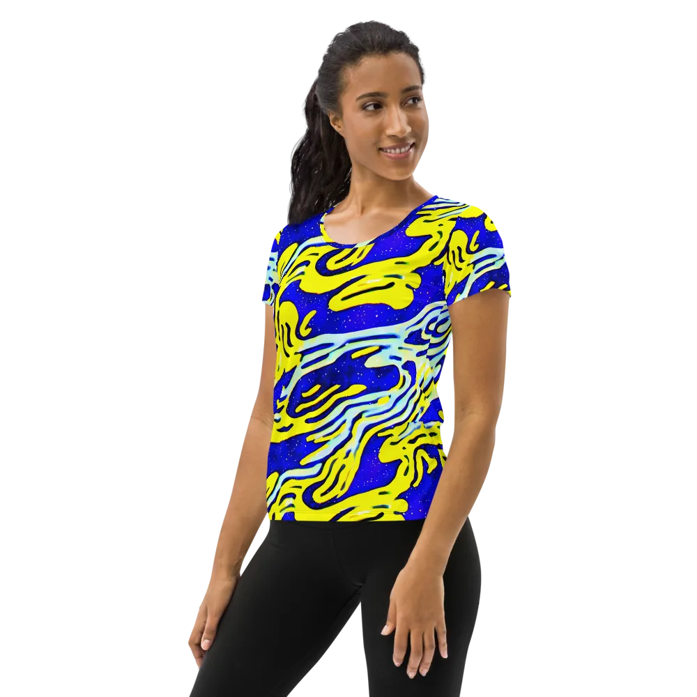Electric Horizon on Women's Athletic T-Shirt — Left