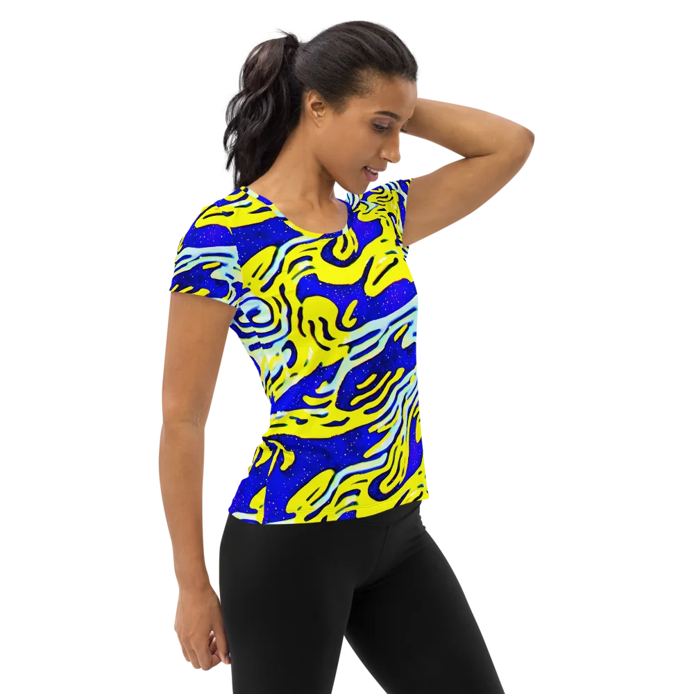 Electric Horizon on Women's Athletic T-Shirt — Right