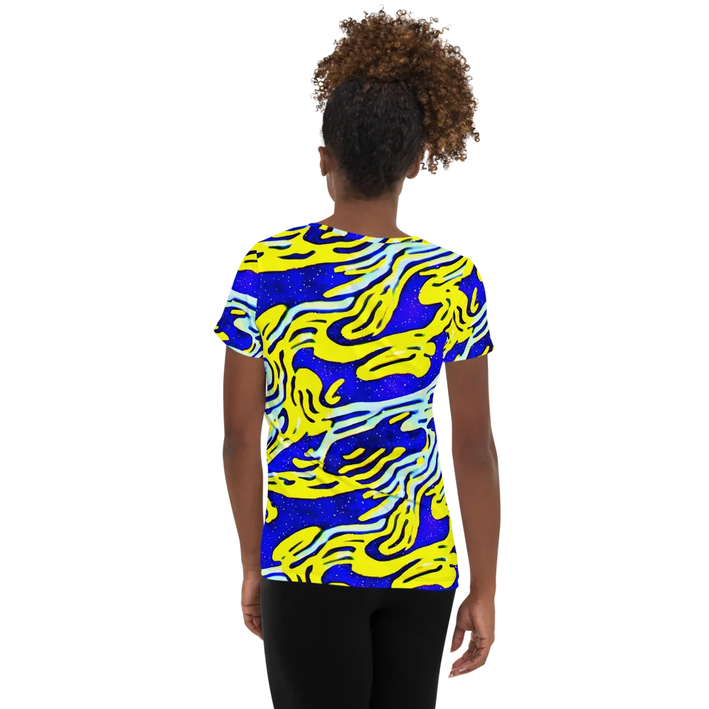 Electric Horizon on Women's Athletic T-Shirt — Back