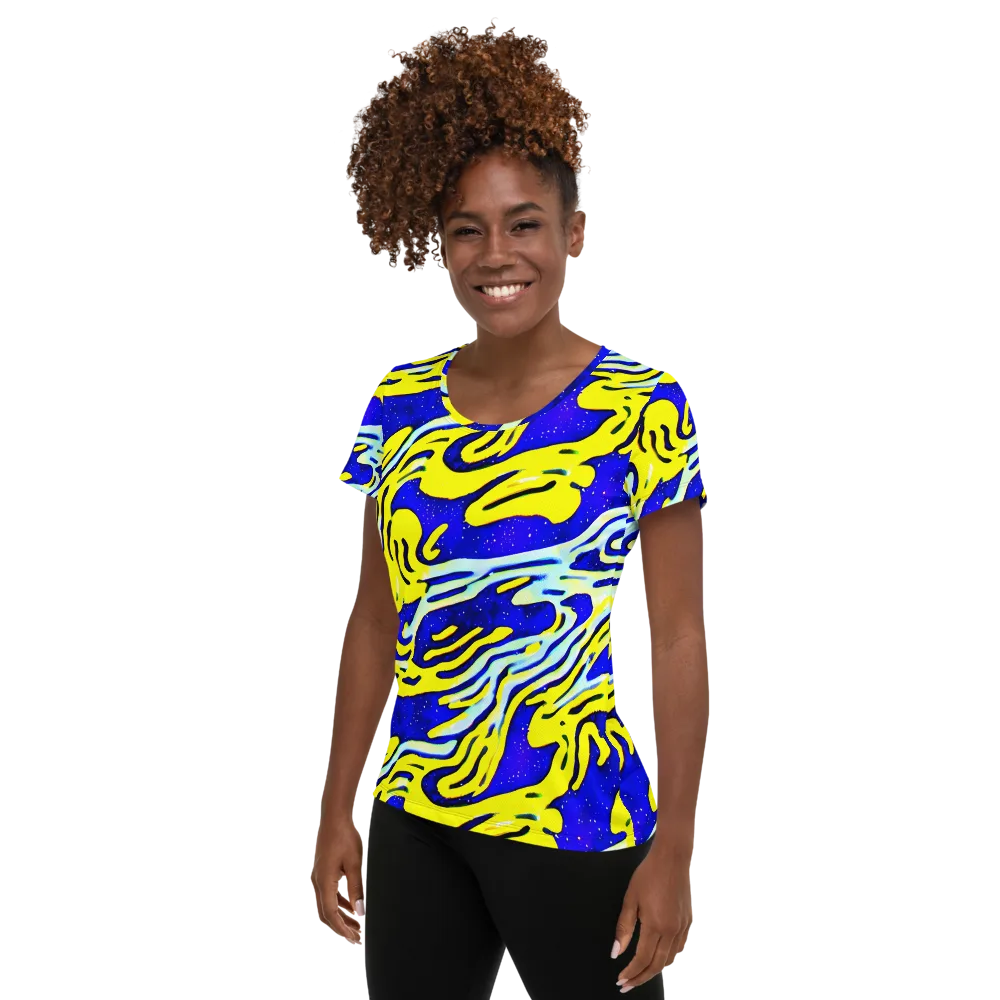 Electric Horizon on Women's Athletic T-Shirt — Left