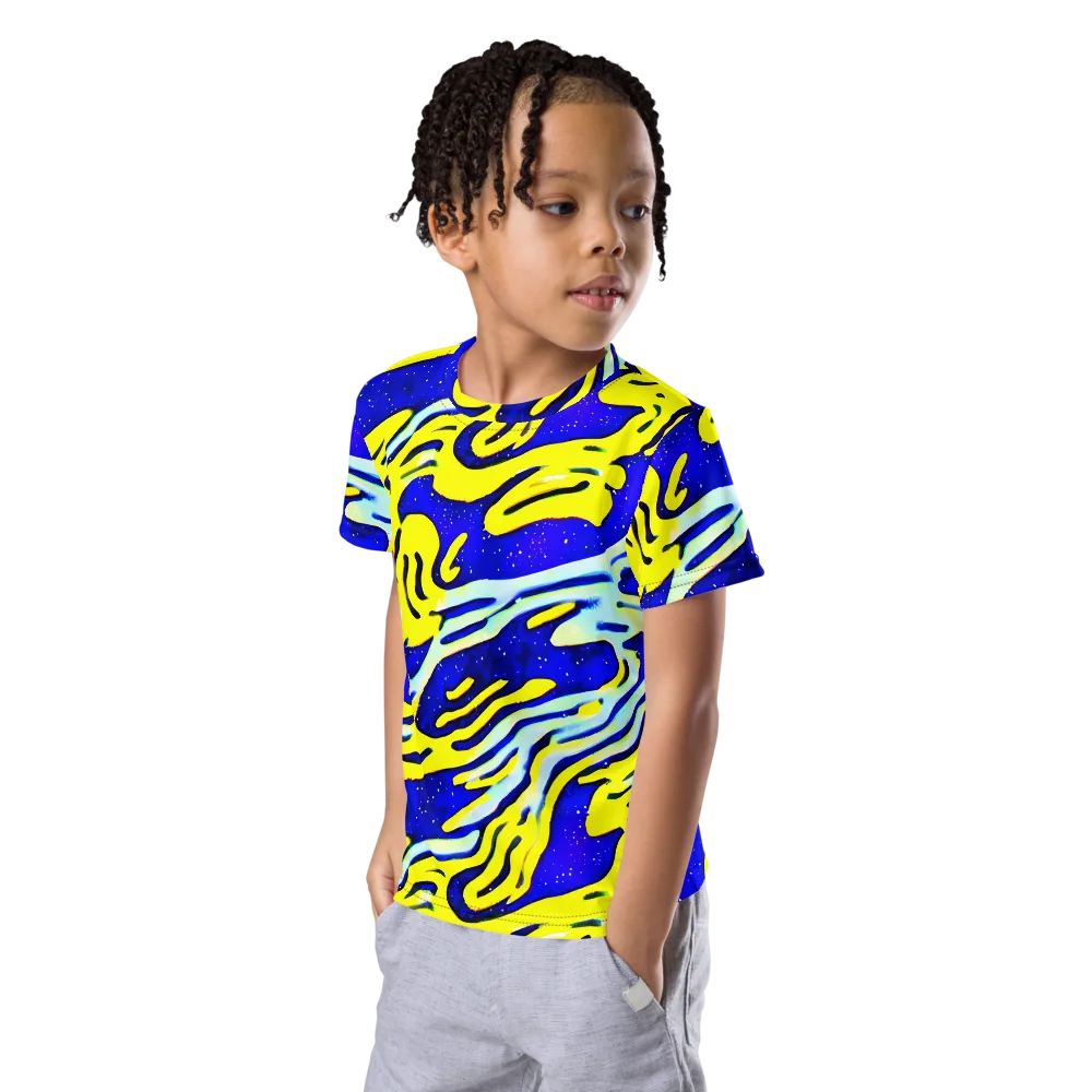 Electric Horizon on Kids Crew Neck T-Shirt — Left Front