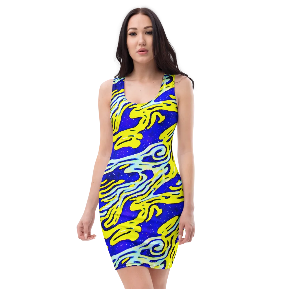Electric Horizon on Bodycon Dress — Front
