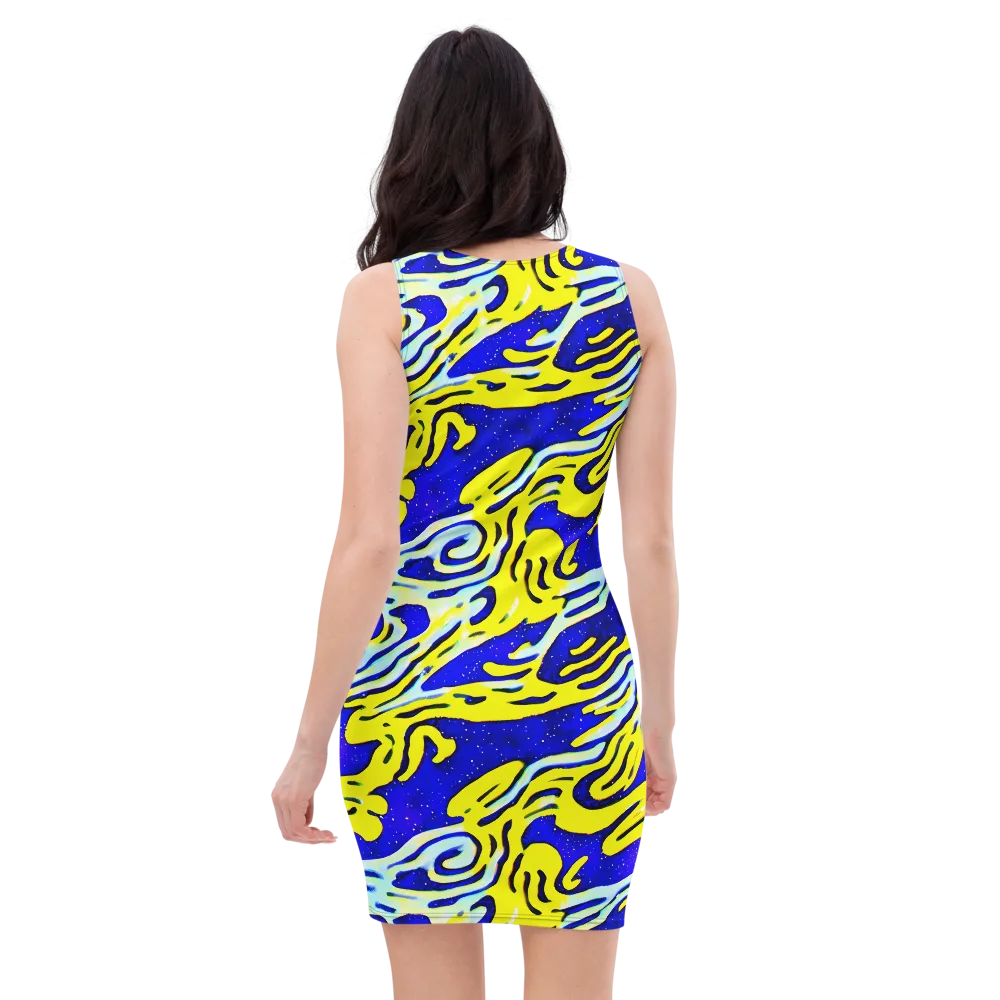 Electric Horizon on Bodycon Dress — Back