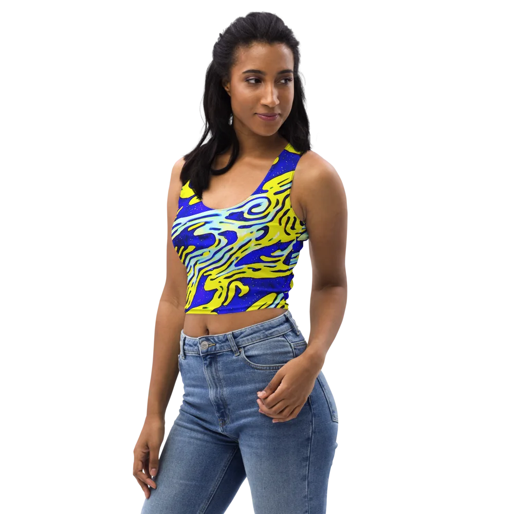 Electric Horizon on Crop Top — Left Front