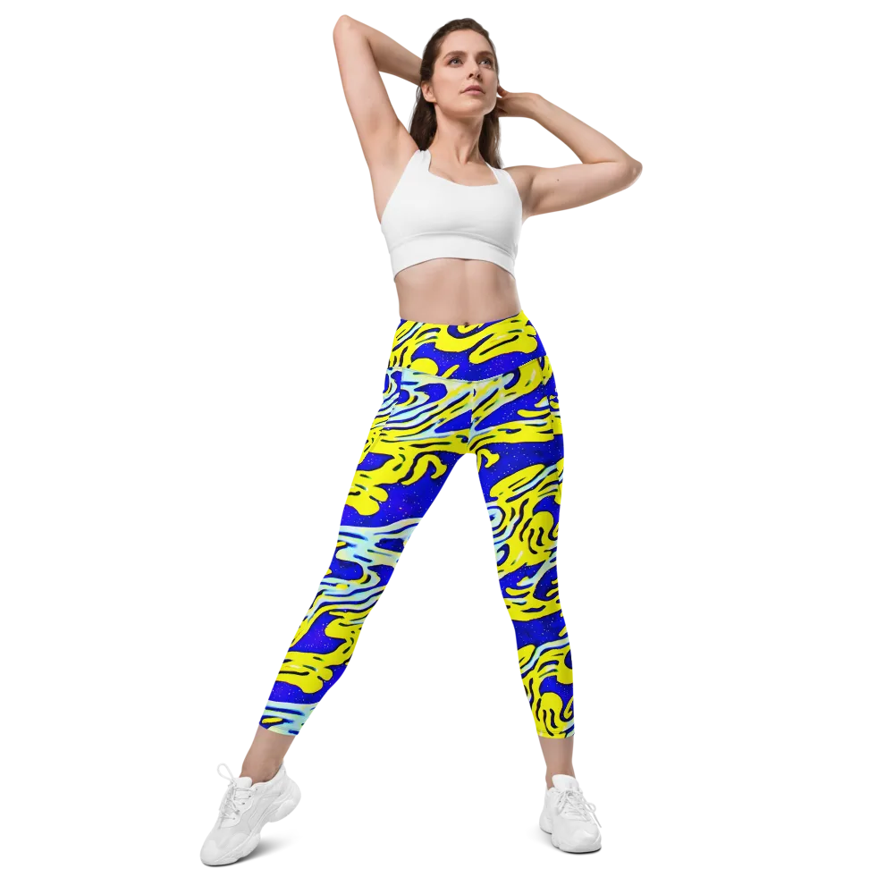 Electric Horizon on Leggings with Pockets — Front